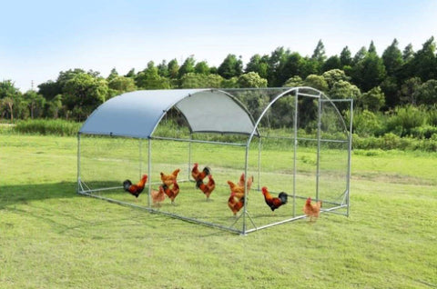 ZUN Large metal chicken coop upgrade three support steel wire impregnated plastic net cage, Oxford cloth 07079526