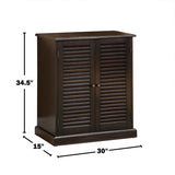 Shoe Cabinet with 5 Shelves and Louvered Doors, Espresso B016P356053