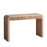 Rustic Wooden Console Table with Drawer Minimalist Design, Ribbed Texture, and Natural Finish W2729P239172