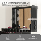 Portable Nail Art Table w/ LED Mirror, Bluetooth, Lockable Drawers, Telescopic Pole - Folding 20553165