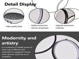 20 Ring High Ceiling Chandelier Foyer, Black Modern LED Large Staircase Long Chandeliers Light 69883940