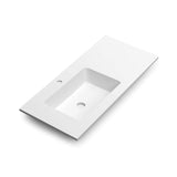 DAX Mara Matt White Basin Solid Surface Left Single Bowl 40 Inches B2702P226983