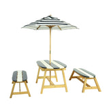 Naturally Playful Kids Picnic Table with Umbrella, Indoor/Outdoor Toys-Dark Blue W495P316196