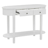 TREXM Elegant Retro Console Table with Curved Design Smooth Glaze for Entryways, Living Rooms N715P230796K