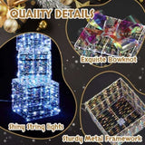 Lighted Iridescent Gift Boxes Set of 3, Pre-lit Nestable Present Boxes Ornament with 140 LED Warm 52441280