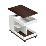 U-Can Adjustable End Table with Wheels, Modern Multifunctional Sofa Side Table with Lift-Top, N724P292505K