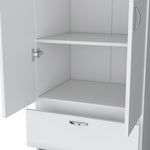 ZUN Tall Mayer Wardrobe in Melamine with Two Doors and Two Drawers B128P203060