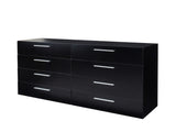 8 Drawer Double Dresser for Bedroom, Wide Storage Cabinet for Living Room Home Entryway, Black 07572522