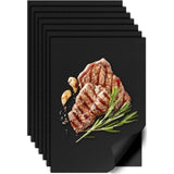 ZUN 10-Pack Black Non-Stick, Heat-Resistant BBQ Grill Mats , Durable Fiberglass Cooking Sheets, 34880891