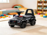 Black Police Truck Kids Sliding Car Push Ride On with Working PA System, Horn, Under-Seat Storage 06609334
