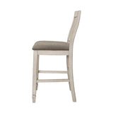 Set of 2 Slat Back Counter Height Chair, Fossil and Rustic Cream B016P224772