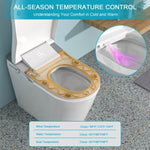 ZUN Smart Toilet with Bidet Built in, Auto Open & Close, Elongated Heated seat, Foot Sensor Flush, LED W1243P203356