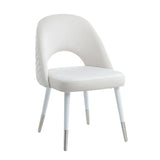 ZUN ACME Zemirah Side Chair, White Velvet & White Finish DN02234