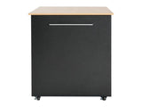 Mobile Kitchen Cart with Storage, 39.76'' Rolling Kitchen Island with 2 Doors, 3 Drawers & N779P373196B