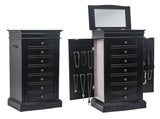 Jewelry Armoire with Mirror, 7 Drawers & 24 Necklace Hooks, 2 Side Swing Doors 65917753