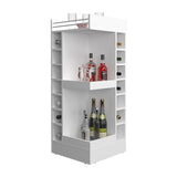 Lyman 46" Tall 3-Tier Corner Bar Cabinet with Fourteen Wine Bottle Cubbies, Living Room, Liquor B070P254767