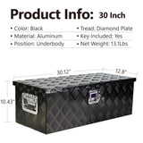 ZUN 30 Inch Heavy Duty Black Aluminum 5 Bar Tread Tool long Box Truck Pickup Trailer Toolbox Underbody W1239119135