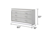 Glam Modern Style 6- Drawer Dresser Made with Wood in White B009P243212