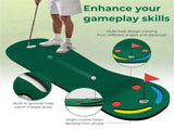 9.8ftx3ft Par 3 Golf Putting Green - Kidney-Shaped, True-Roll Surface, Green PVE Material 93744332