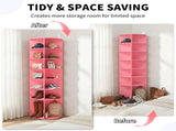 7-tier, 360&deg rotating wood-plastic composite shoe rack, 60*60*184cm, pink 24690720