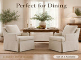 Upholstered Dining Chairs Set of 1, Modern Kitchen Chair Dining Room Chair with 4 Casters, Linen W3916P552438