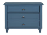 28''Pine Wood Nightstand 3 Drawers and Smooth Gliding Rails ,Simple Bedside Cabinet WF319366AAV