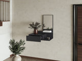 Elgin Floating Vanity with Included Mirror, Black B128P237188