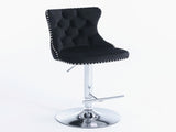 Furniture,Swivel Velvet Barstools Adjusatble Seat Height from 25-33 Inch, Modern Upholstered Chrome 79004404