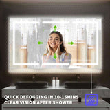 Smart LED Medicine Cabinet with Built-in High-Power Outlet , 66*36inch , Stepless Dimming & Anti-Fog W637P252345