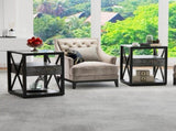 Set of 2 Modern End Table with Drawer - Nightstand for Bedroom Living Room, Rustic Wood Grain MDF W241P246927