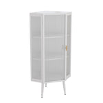 ZUN 22.25'' Floor Coner Cabinet,Three Tiers with Tempered Glass Doors and Storage Shelves for Bathroom, W757P180793