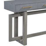 U_STYLE Elegant Console Table with Three Drawers, Extra Long Entryway Table for Entryway, Hallway, N711P175776E