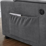 Modern Fabric Convertible Loveseat Sleeper Sofa Couch with Adjustable Backrest, 2 Seater Sofa With W1123P283618