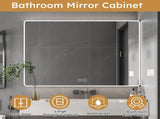 Aluminium Medicine Cabinet Mirror, 35 x 28 Inches Medicine Cabinet with 3 Colors LED Light and W2700P269440