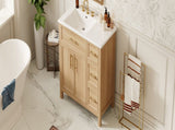 36" Bathroom Vanity with Sink Top, Bathroom Vanity Cabinet with Two Doors and Three Drawers, Solid N725P364205N