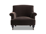 Eloise 30" Pleated Sock Arm Accent Armchair Deep Brown Performance Velvet B2719P387116