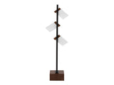 Bento 67.5" Contemporary Metal Floor Lamp in Black Metal and Walnut Wood with White Shade B202P224134