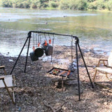 BBQ Swing Hanging Campfire Cooking with Adjustable Iron Grill Grates,Foldable Campfire Cooking 91419289