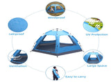 3-4 Person Automatic Family Tent Instant Pop Up Waterproof for Camping Hiking Travel Outdoor 19097728