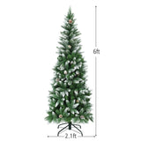 ZUN 6 Feet Artificial Christmas Tree with Pine Cones 83031452