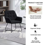 ZUN Modern Velvet Desk Chair ,Metal Legs Upholstered Accent Arm Chair for Living Room/Bedroom/Small W2682P197892