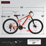 ZUN A2610 26 inch Mountain Bike 21 Speeds, Suspension Fork, Steel Frame Disc-Brake for Men Women Mens W1856P176541