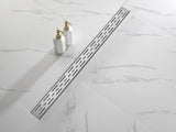 36 Inch Linear Shower Drain with Removable Brick Patterned Grate Cover, 304 Stainless Steel Shower 52423421