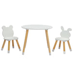 ZUN Kids Wood Table and Chairs Set, Toddler Play Table with 2 Chairs, 3 Pieces Children Multi-Activity 92483945