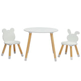 ZUN Kids Wood Table and Chairs Set, Toddler Play Table with 2 Chairs, 3 Pieces Children Multi-Activity 92483945