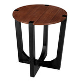 ACACIA SOLID WOOD SIDE TABLE,BROWN & BLACK COLOR N770P269891B