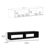 Yankton Floating TV Stand with Spacious Shelves and Cable Management B128P176173