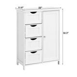 White Bathroom Storage Cabinet, Floor Cabinet with Adjustable Shelf and Drawers W40914883