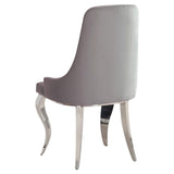 Grey and Chrome Upholstered Back Dining Chairs B062P145616