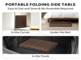 Outdoor Folding Side Table, Patio Rattan Coffee Table with PE Wicker & High-Duty Steel Frame for 51700564